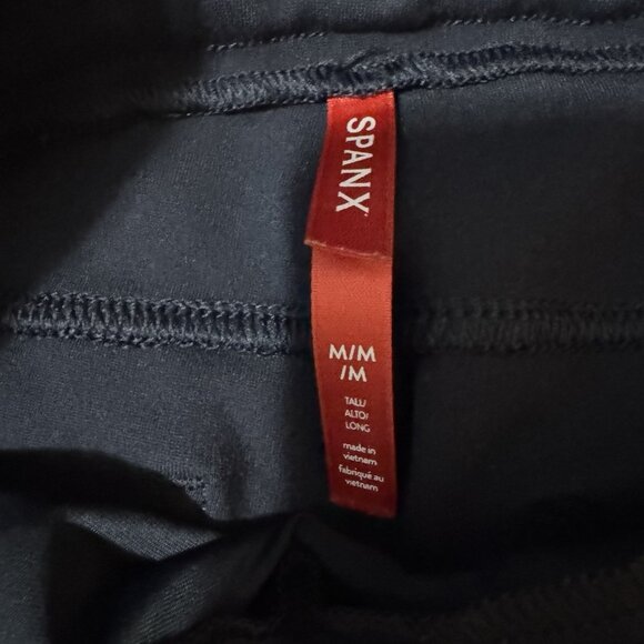 Spanx Black Ankle Pants Women’s M Tall High Rise Pull-On Stretch Slim Fit Work W - Picture 3 of 9